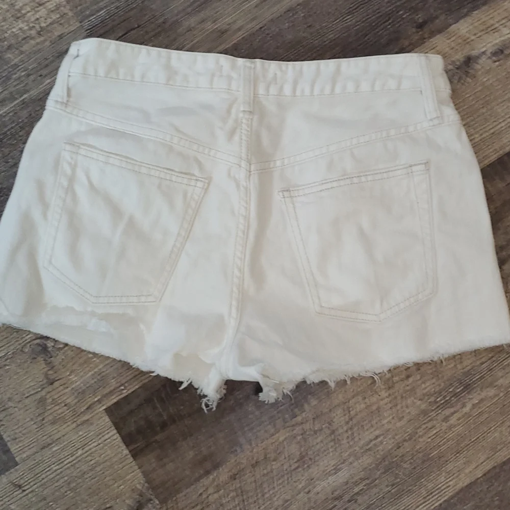 Free People White Button Fly Shorts